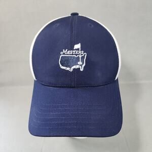 NEW 2018 Masters‎ Golf Navy Blue White Embroidered Cap Snap Back American Needle